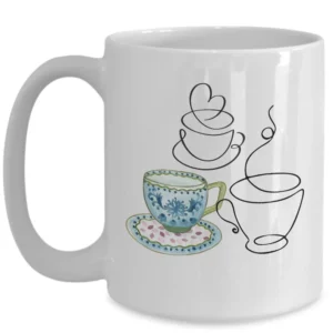 Three Cups - Tea Collection Coffee Mug by Coni Blau