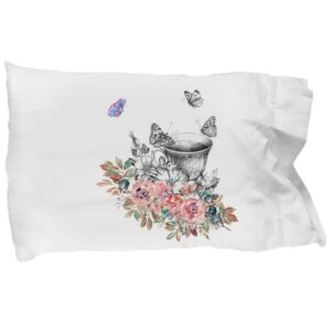 Buterflies - Teapot Collection Pillow Cover by Coni Blau