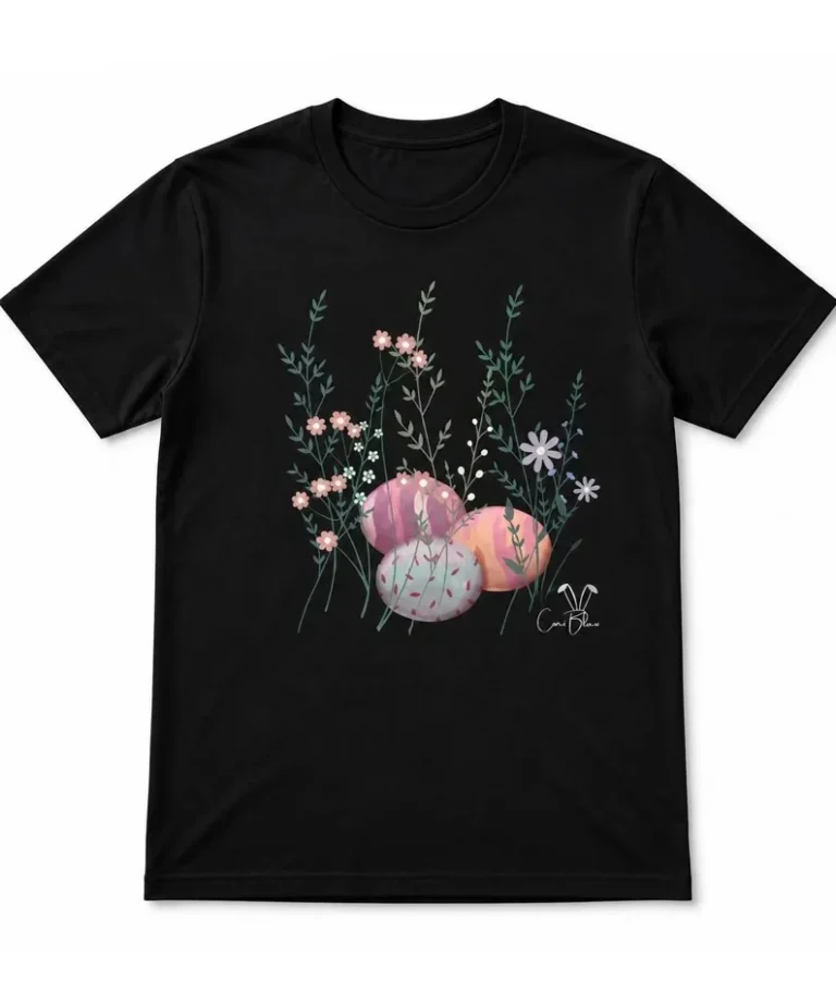Aesthetic Easter Egg Hunt Black Unisex T-Shirt from Coni Blau Collection