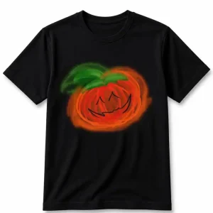 Happy Pumpkin Halloween T-Shirt Black Smile by Coni Blau