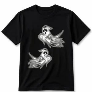 Two Ghosts T-Shirt for Halloween by Coni Blau
