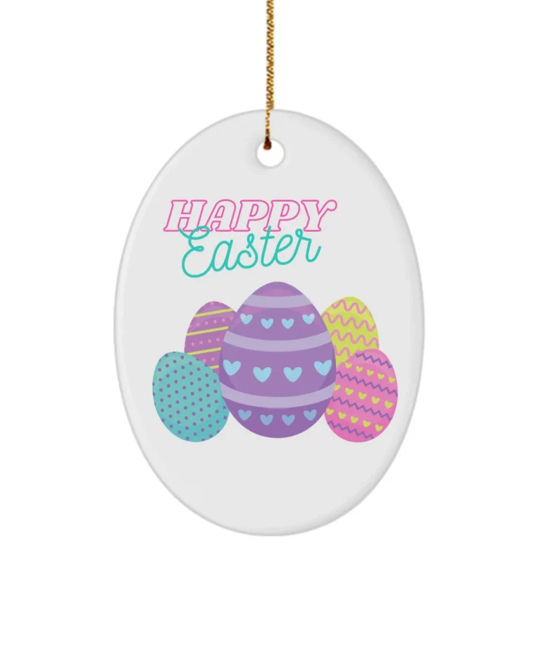 Happy Easter B - Eggs Easter Ornaments for Outdoor Decorations or Basket Stuffers by Coni Blau