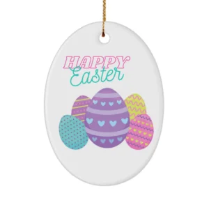 Happy Easter B - Eggs Easter Ornaments for Outdoor Decorations or Basket Stuffers by Coni Blau