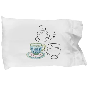 Teapot Collection Pillow Cover from Coni Blau 3 Antique Mugs - Pillow Cover by Coni Blau