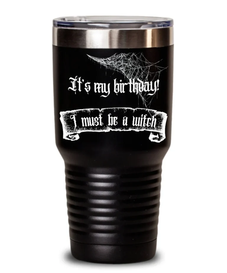Birthday Witch 20oz/30oz Halloween Tumbler with Lid by Coni Blau
