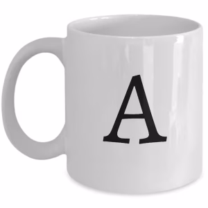 Letter A Coffee Mug - Initial Monogram Cup by Coni Blau