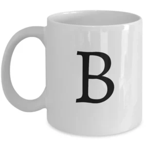 Letter B Coffee Mug - Initial Monogram Cup by Coni Blau