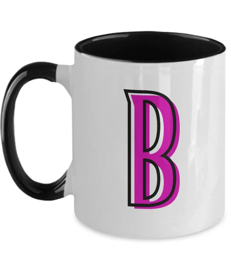 Letter B Coffee Mug - Monogram Initial Cup by Coni Blau