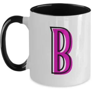 Letter B Coffee Mug - Monogram Initial Cup by Coni Blau