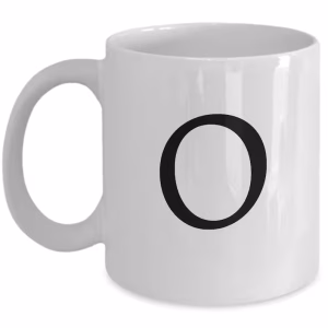 Letter O Coffee Mug - Initial Monogram Cup by Coni Blau