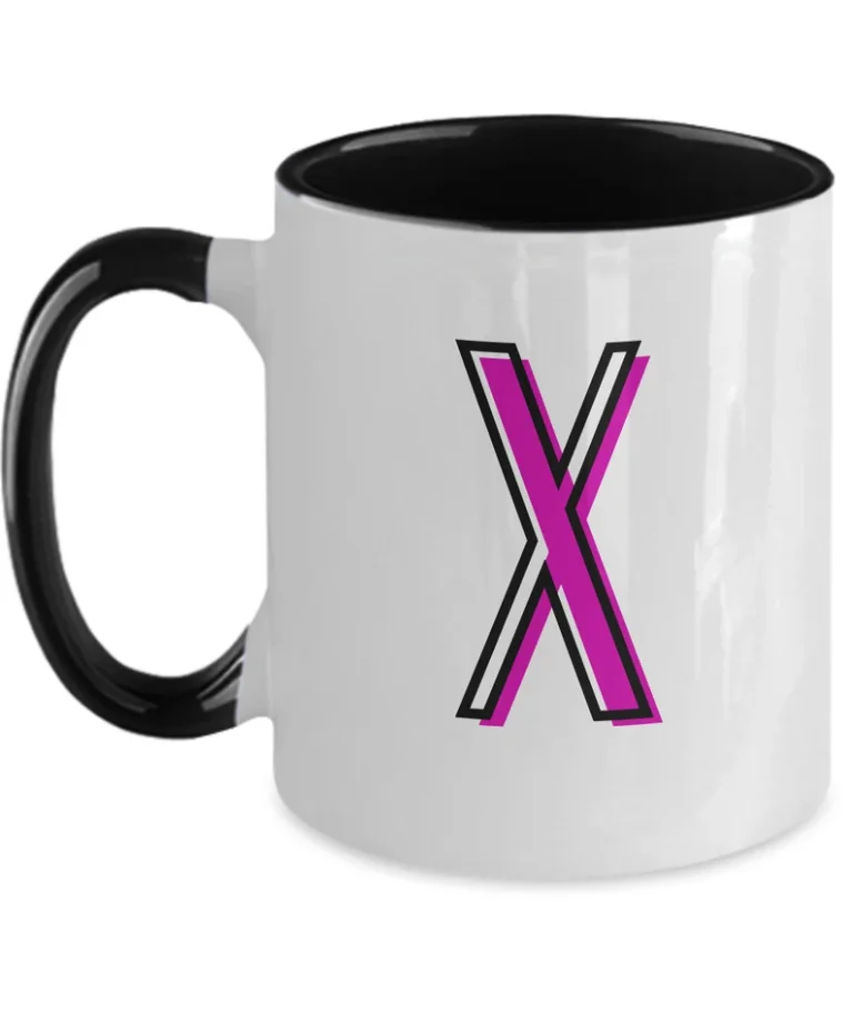 Letter X Coffee Mug - Monogram Initial Cup by Coni Blau