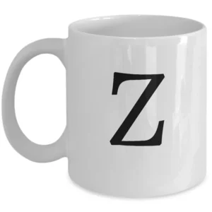 Letter Z Coffee Mug - Initial Monogram Cup by Coni Blau