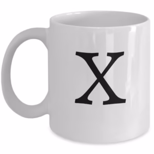 Letter X Coffee Mug - Initial Monogram Cup by Coni Blau