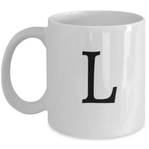 Letter L Coffee Mug - Initial Monogram Cup by Coni Blau