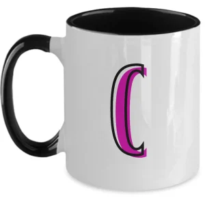Letter C Coffee Mug - Monogram Initial Cup by Coni Blau