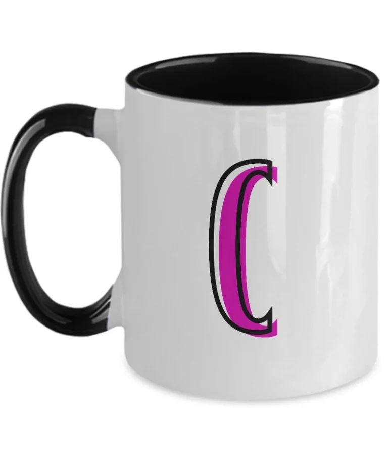 Letter C Coffee Mug - Monogram Initial Cup by Coni Blau
