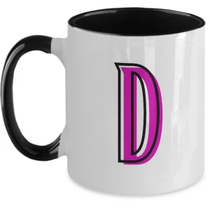 Letter D Coffee Mug - Monogram Initial Cup by Coni Blau