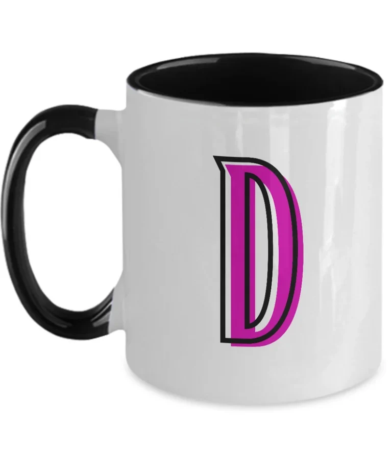 Letter D Coffee Mug - Monogram Initial Cup by Coni Blau