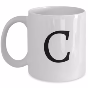 Letter C Coffee Mug - Initial Monogram Cup by Coni Blau