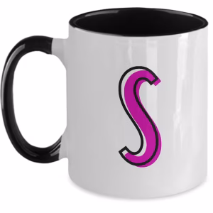 Letter S Coffee Mug - Monogram Initial Cup by Coni Blau