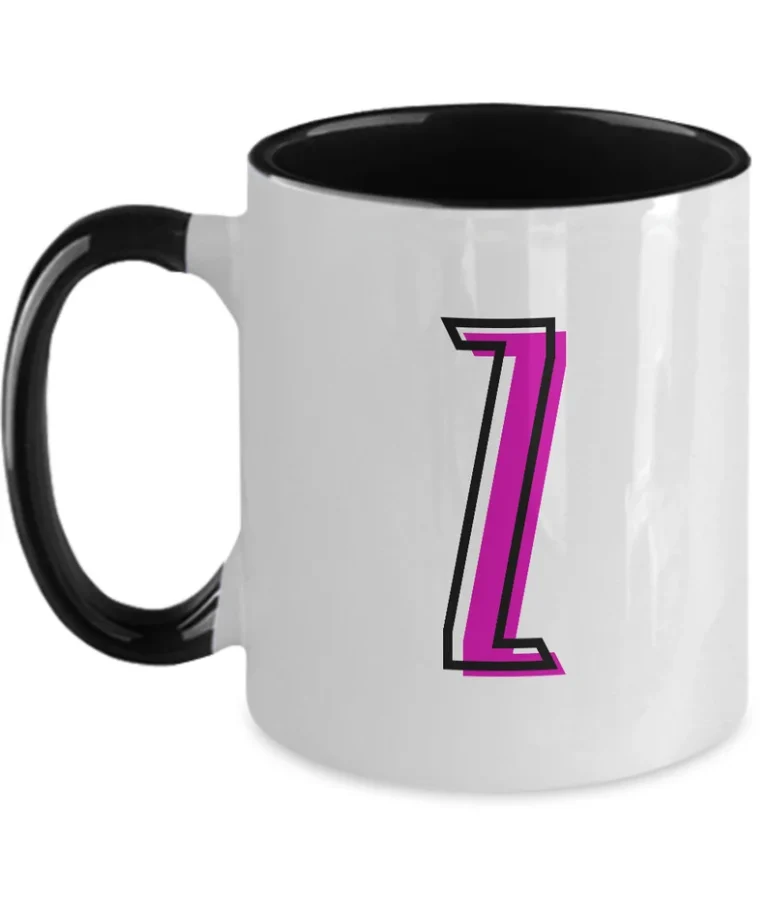 Letter Z Coffee Mug - Monogram Initial Cup by Coni Blau