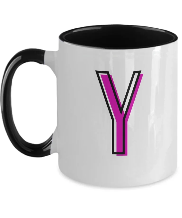 Letter Y Coffee Mug - Monogram Initial Cup by Coni Blau