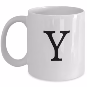 Letter Y Coffee Mug - Initial Monogram Cup by Coni Blau
