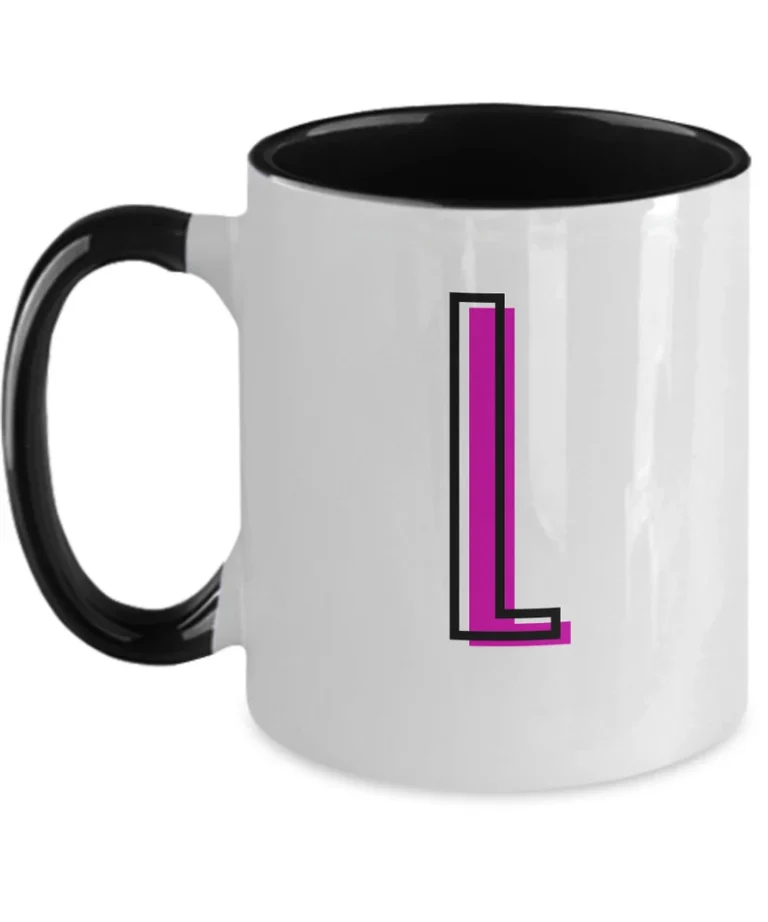 Letter L Coffee Mug - Monogram Initial Cup by Coni Blau