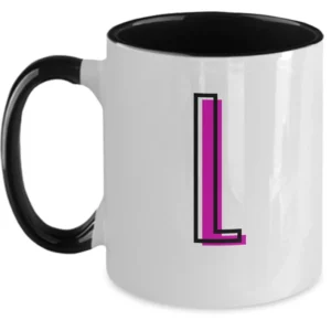 Letter L Coffee Mug - Monogram Initial Cup by Coni Blau