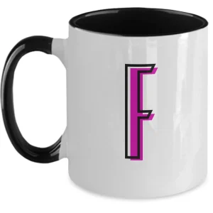 Letter F Coffee Mug - Monogram Initial Cup by Coni Blau