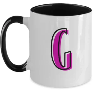 Letter G Coffee Mug - Monogram Initial Cup by Coni Blau