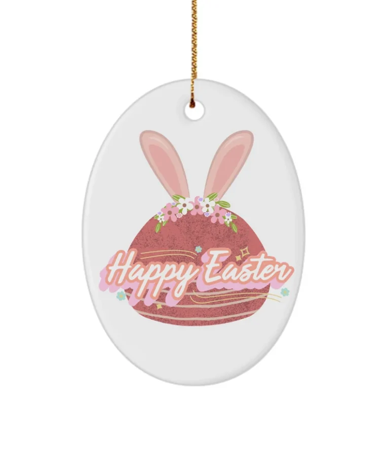 Happy Easter A - Eggs Easter Ornaments for Outdoor Decorations or Basket Stuffers by Coni Blau