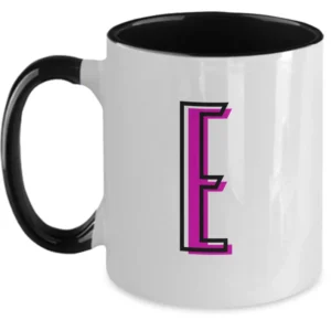 Letter E Coffee Mug - Monogram Initial Cup by Coni Blau