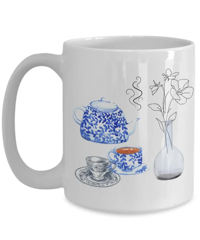 Blue Mug - Tea Collection Coffee Mug By Coni Blau