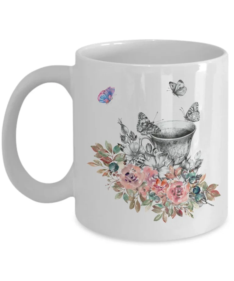Tea Collection "Butterflies" Coffee Mug by Coni Blau