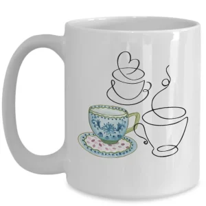 Three Cups - Tea Collection Coffee Mug by Coni Blau