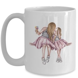 Mother & Daughter Mug: Sentimental Mom Gift, Handmade Ceramic by Coni Blau