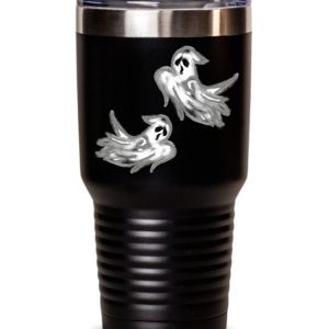 Two Ghosts 20oz/30oz Halloween Tumbler with Lid by Coni Blau