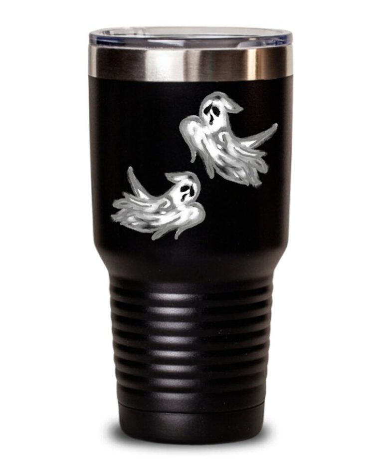 Two Ghosts 20oz/30oz Halloween Tumbler with Lid by Coni Blau