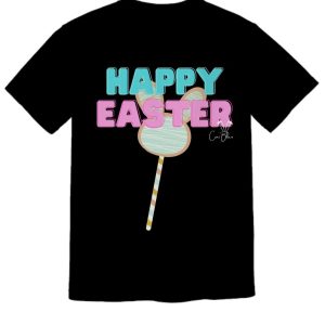 Happy Easter Bunny Pop Black Unisex T-Shirt by Coni Blau Collection