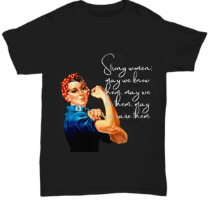 Strong Woman Black Unisex T-Shirt by Coni Blau