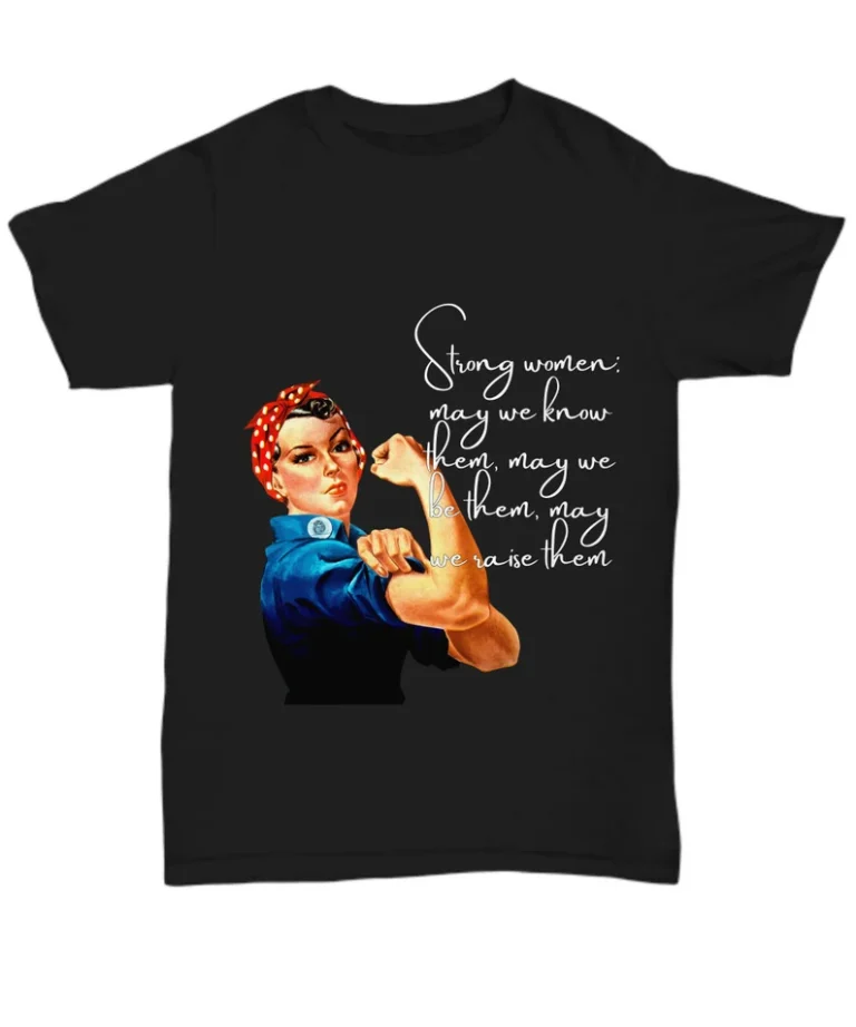 Strong Woman Black Unisex T-Shirt by Coni Blau